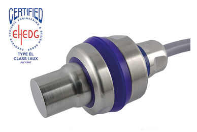 EHEDG certified stainless steel ultrasonic sensor up to 800 mm range incl. mounting bracket