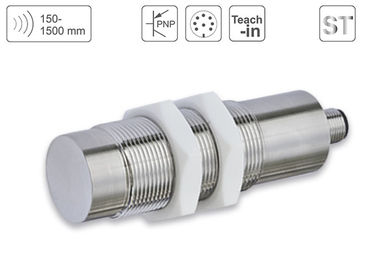 P53-150-M30-PNC-CM12 Stainless Steel Ultrasonic Distance Sensor up to 1500 mm Sensing Distance