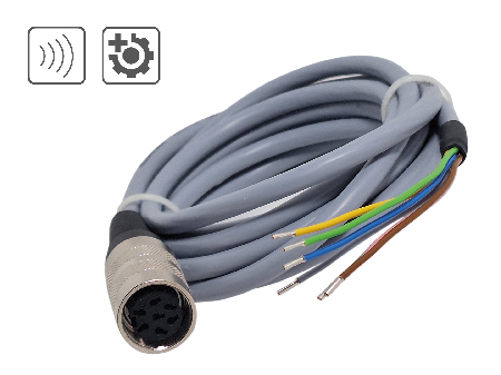 Connection cable with 7 Pin M16 plug connector